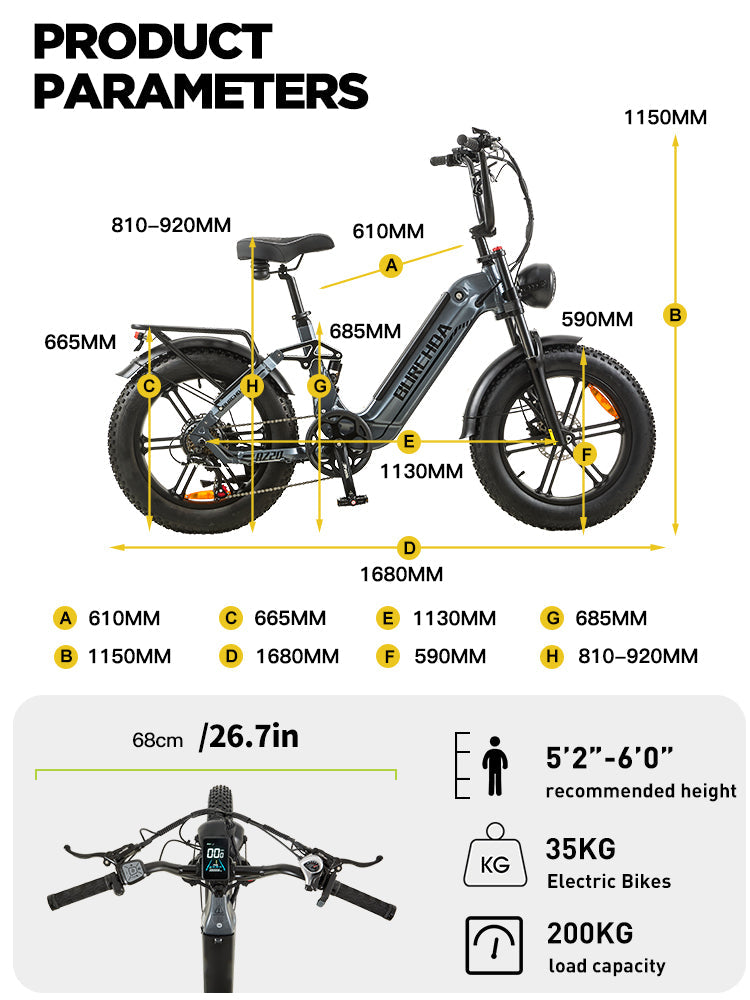 BURCHDA AZ20 Step-thru Electric Bike for adults commuter