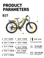 BURCHDA B27 2026 Electric Mountain Bike | 1000W Peak Motor